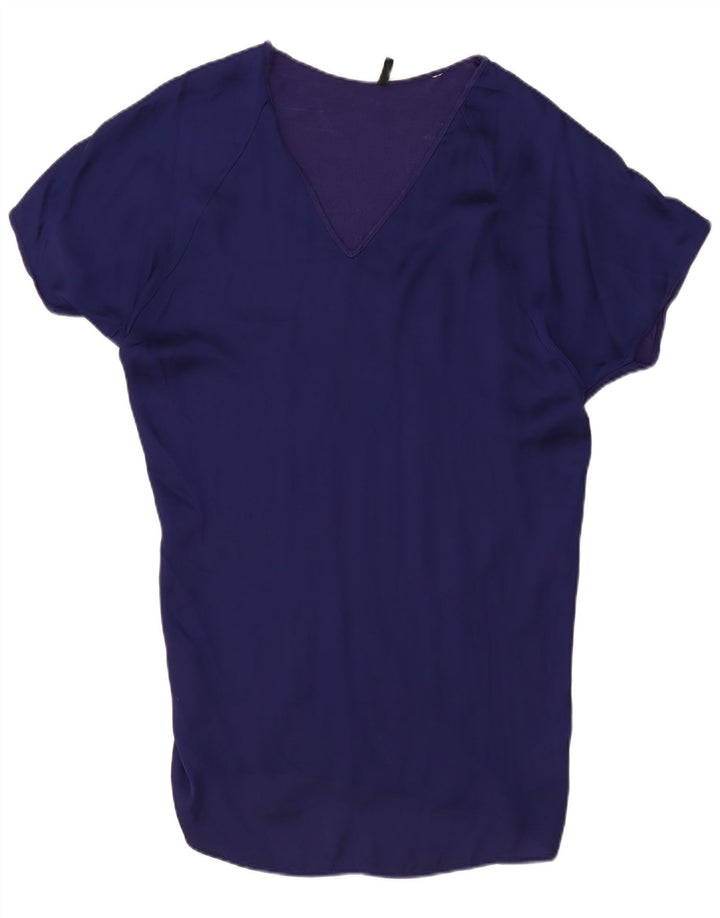 Benetton Womens Relaxed Fit Basic Dress UK 14 Medium Navy Blue Viscose