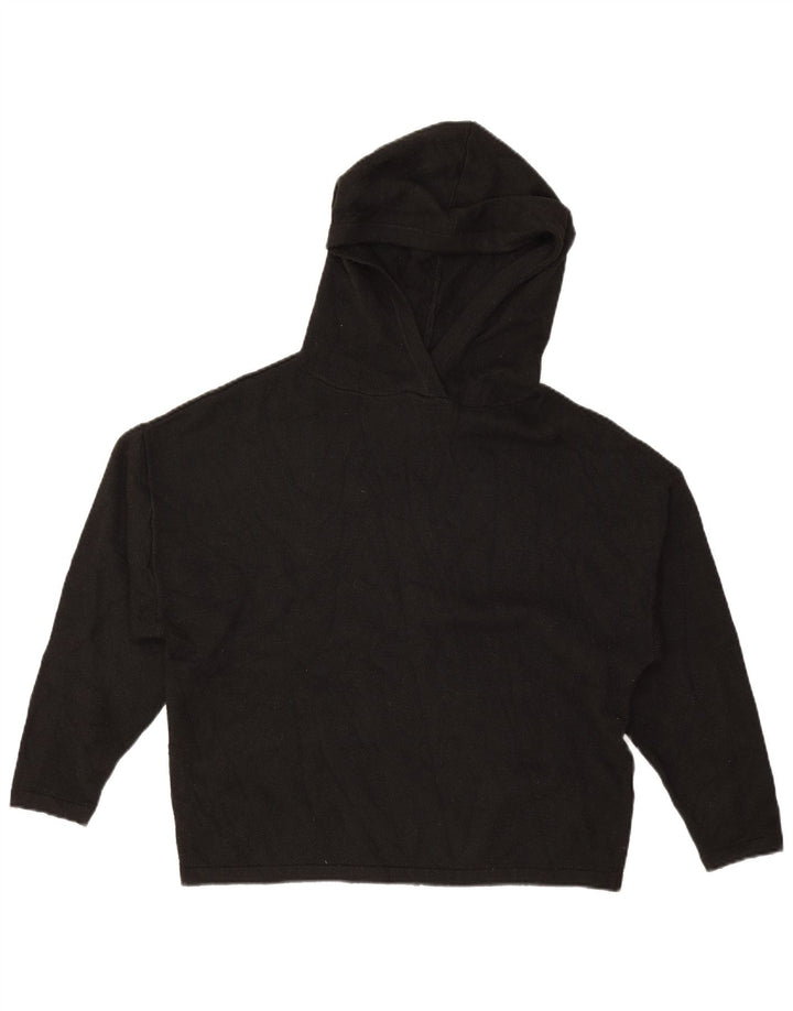 JACK WILLS Womens Hooded Jumper Sweater UK 8 Small Black Polyester