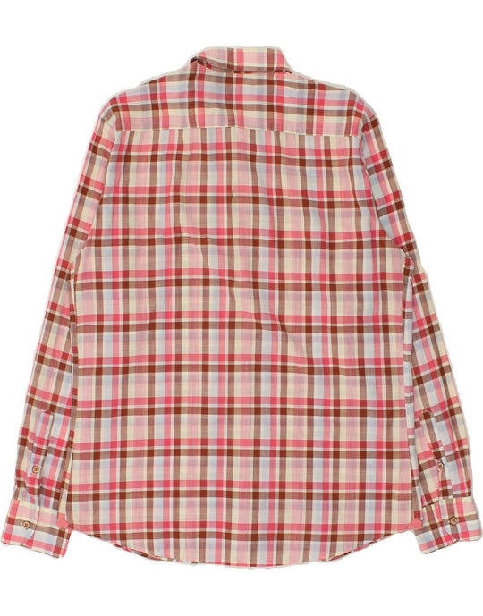 MASSIMO DUTTI Mens Tessuto Italiano Shirt Large Pink Check MASSIMO DUTTI Mens Tessuto Italiano Shirt Large Pink Check