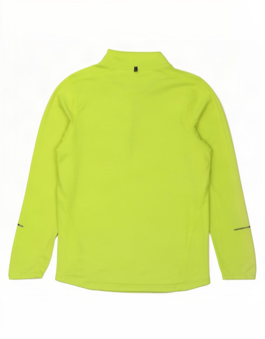Nike Mens Dri Fit Zip Neck Top Long Sleeve Small Yellow Polyester