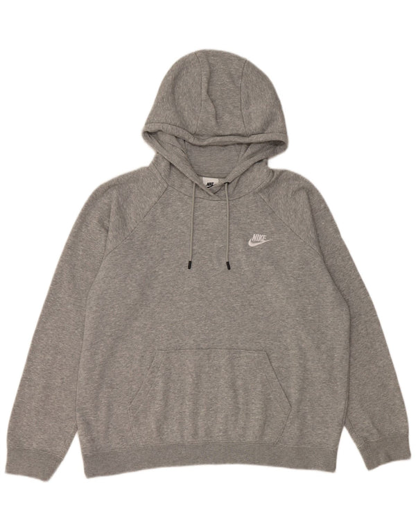 Nike Mens Hoodie Jumper Large Grey Flecked Cotton