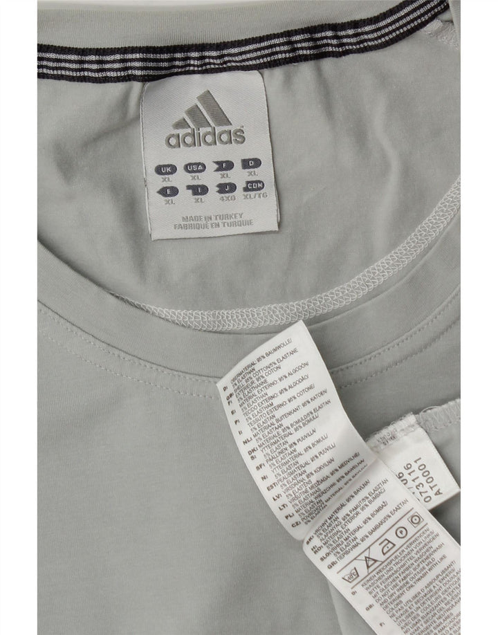Adidas Mens T-Shirt Top XL Grey Cotton