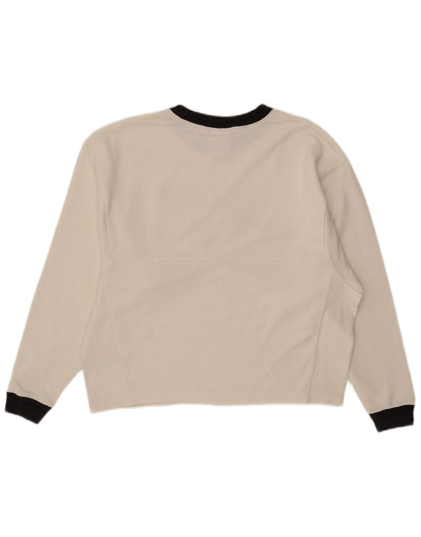 Nike Womens Graphic Oversized Sweatshirt Jumper UK 6 XS White Colourblock