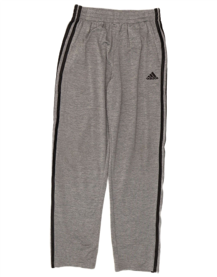 ADIDAS Boys Tracksuit Trousers 14-15 Years  Grey Flecked Polyester