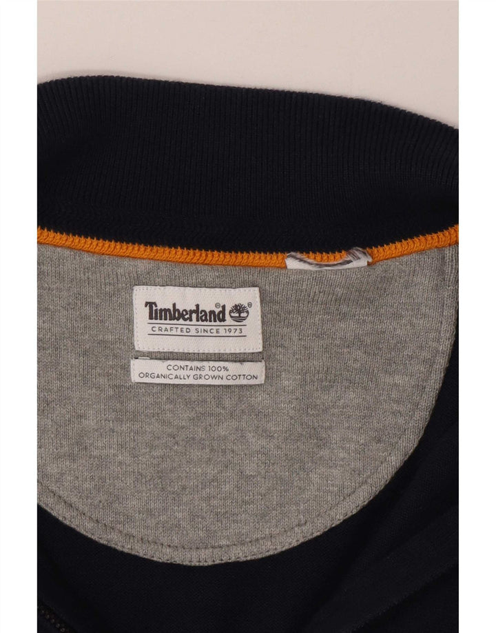 Timberland Mens Full Zip Cardigan Sweater Large Navy Blue Cotton