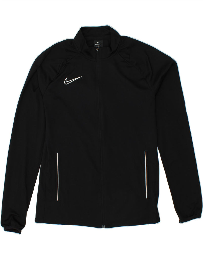 NIKE Womens Dri Fit Tracksuit Top Jacket UK 14 Medium Black Polyester | Vintage Nike | Thrift | Second-Hand Nike | Used Clothing | Messina Hembry 