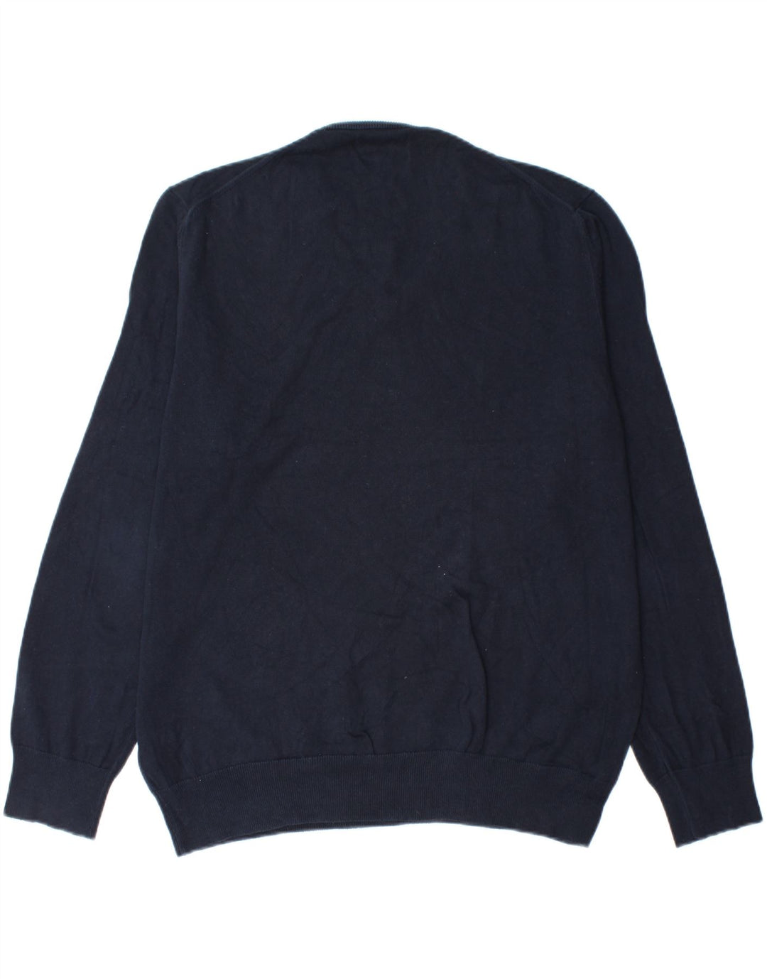 Marks & Spencer Mens V-Neck Jumper Sweater XL Navy Blue Cotton