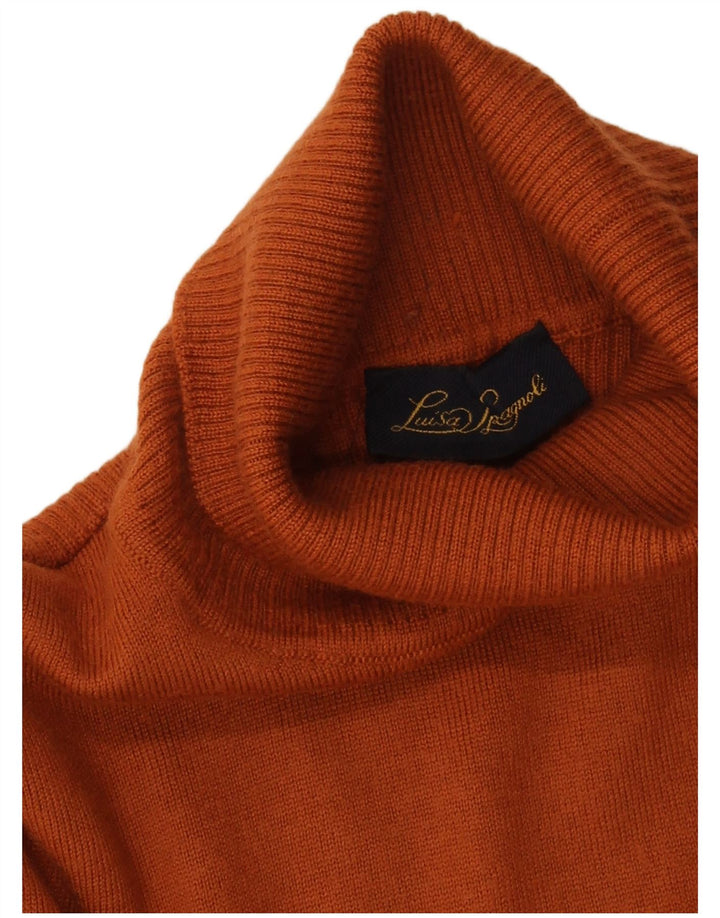 LUISA SPAGNOLI Womens Roll Neck Jumper Sweater UK 10 Small Orange