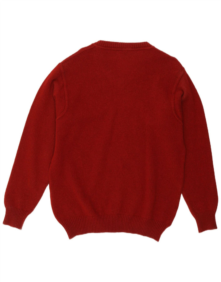 NORTH SAILS Mens V-Neck Jumper Sweater XL Burgundy Wool