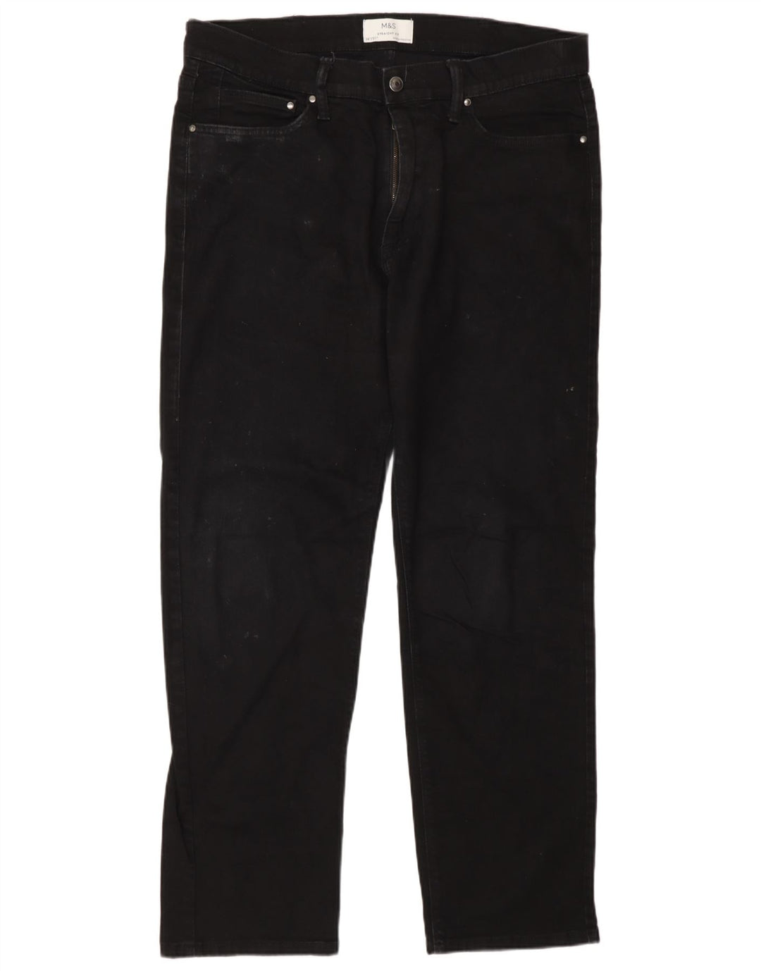 Marks & Spencer Mens Straight Jeans W36 L31 Black Cotton