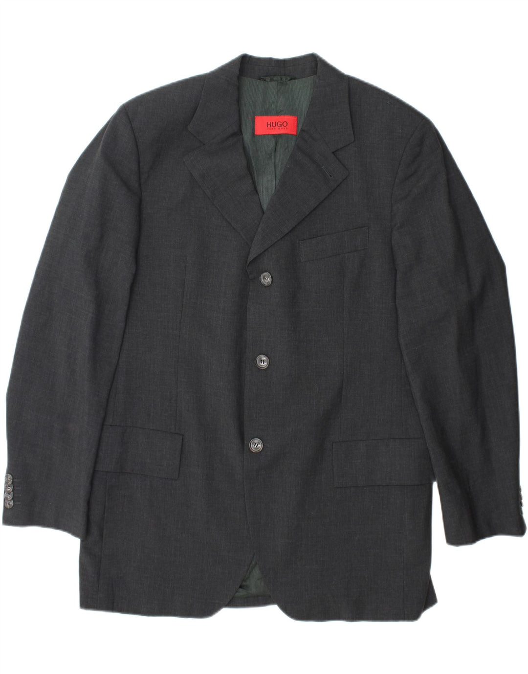 HUGO BOSS Mens 3 Button Blazer Jacket IT 54 2XL Grey Wool Vintage Hugo Boss and Second-Hand Hugo Boss from Messina Hembry 