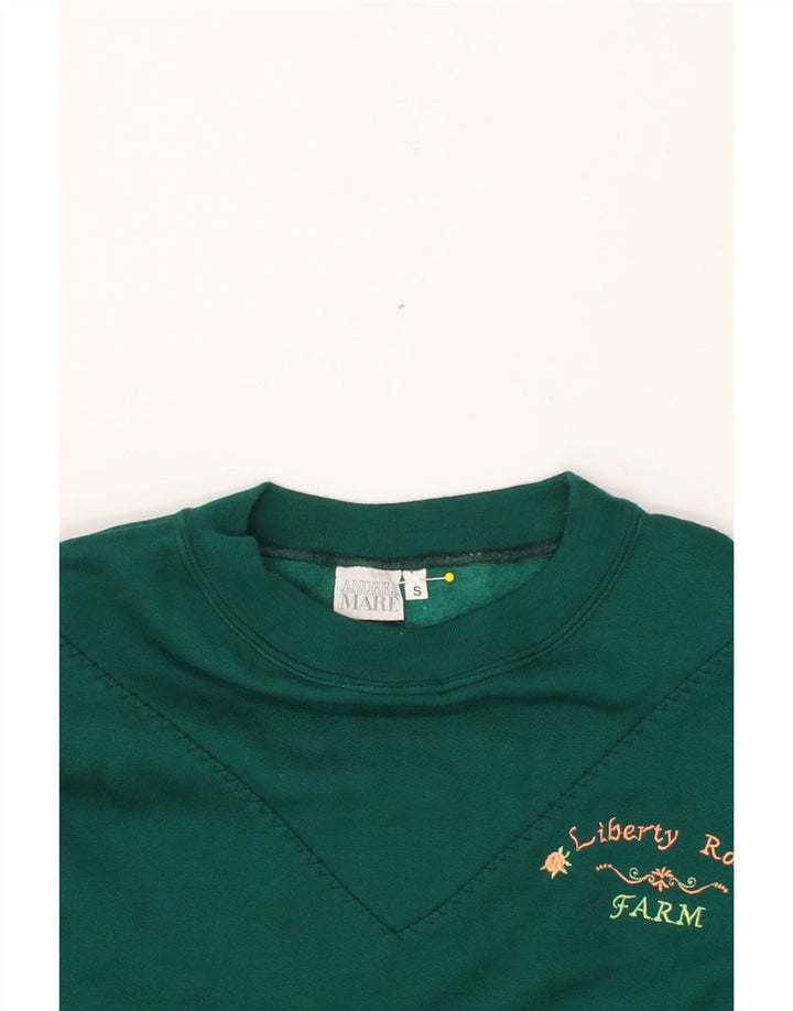 ANDREA MARE Womens Oversized Sweatshirt Jumper Dress UK 10 Small Green Vintage Andrea Mare and Second-Hand Andrea Mare from Messina Hembry 