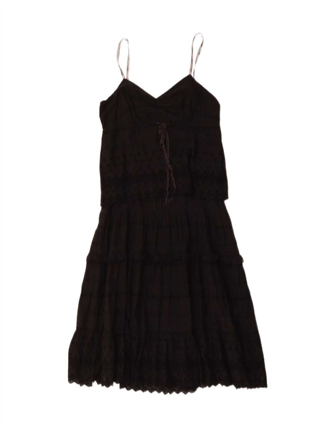 Calvin Klein Jeans Womens Sleeveless A-Line Dress UK 12 Medium Black Cotton