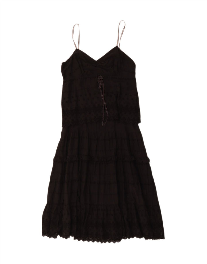 Calvin Klein Jeans Womens Sleeveless A-Line Dress UK 12 Medium Black Cotton