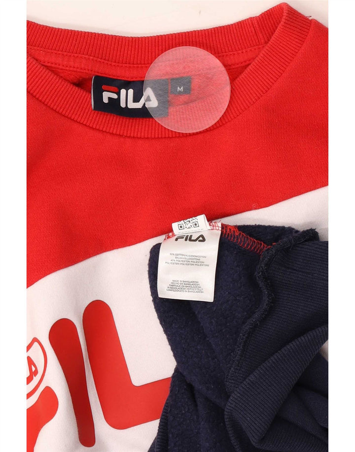 Fila Mens Graphic Sweatshirt Jumper Medium Multicoloured Colourblock Cotton
