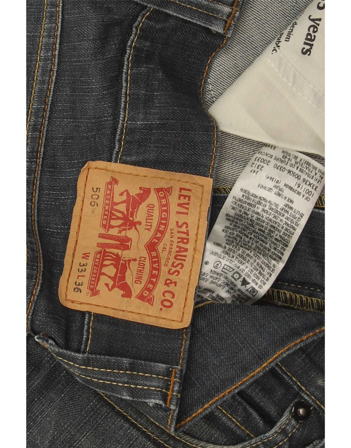 Levi's Mens 506 Straight Jeans W33 L36 Blue Cotton