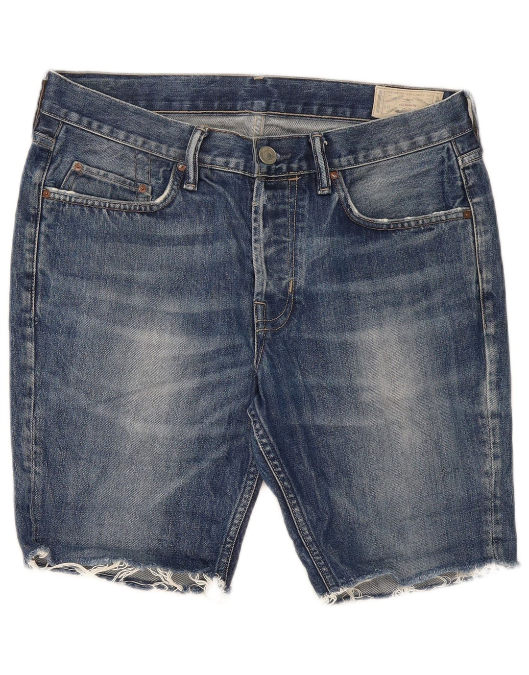 All Saints Womens 607 Denim Shorts W34 Large Blue Cotton