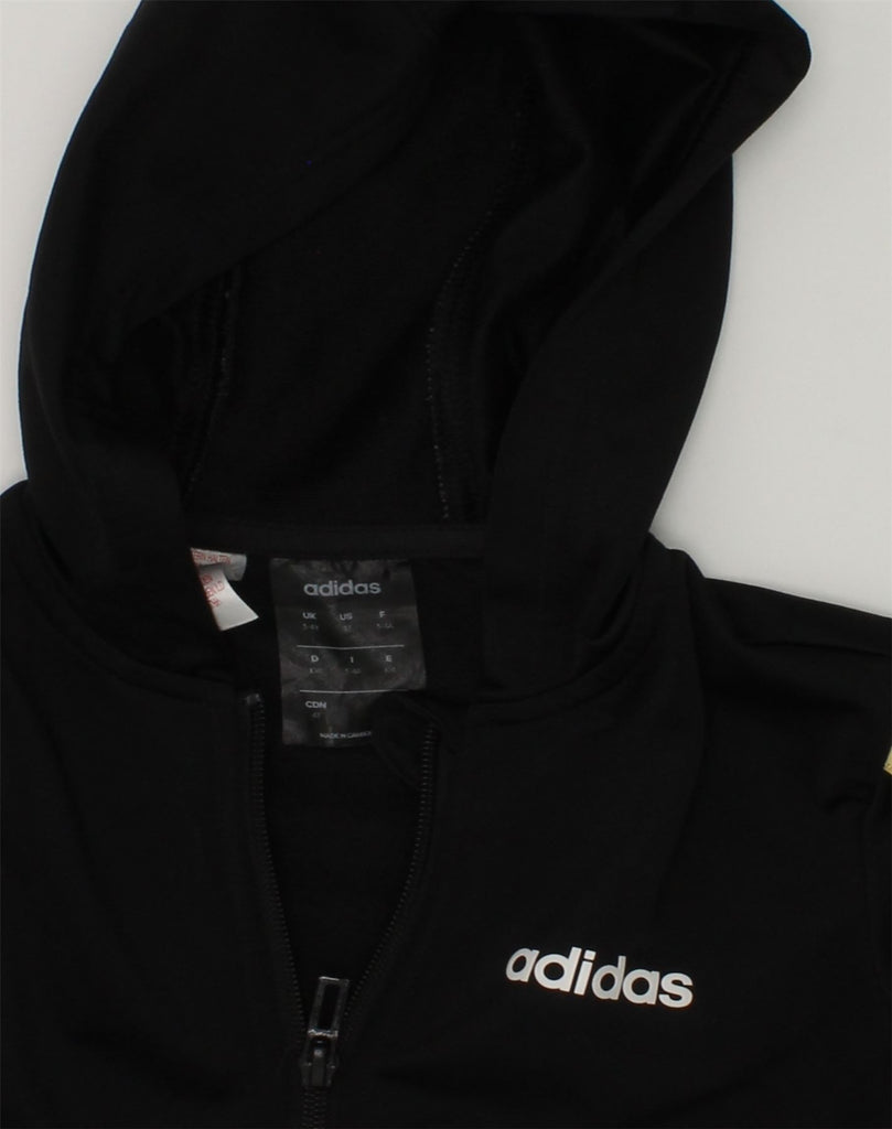 ADIDAS Boys Zip Hoodie Sweater 3-4 Years Black Polyester | Vintage Adidas | Thrift | Second-Hand Adidas | Used Clothing | Messina Hembry 