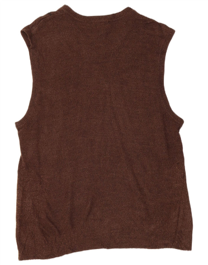 DOCKERS Mens Vest Tank Top Large Brown Argyle/Diamond Acrylic