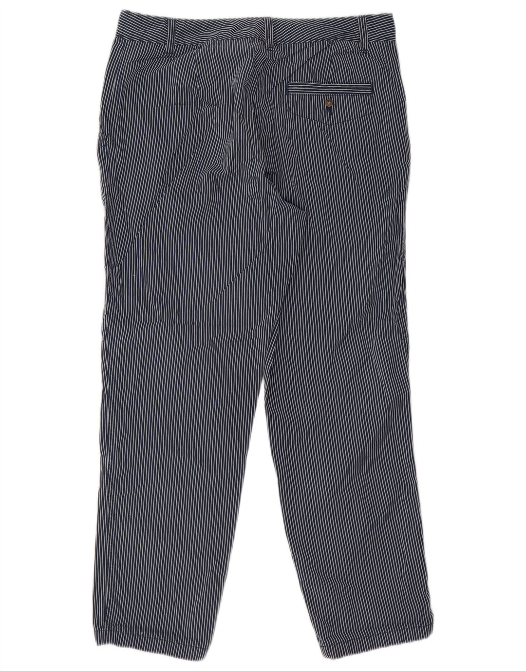 Marks & Spencer Womens Cropped Trousers UK 12 Medium W30 L26 Navy Blue