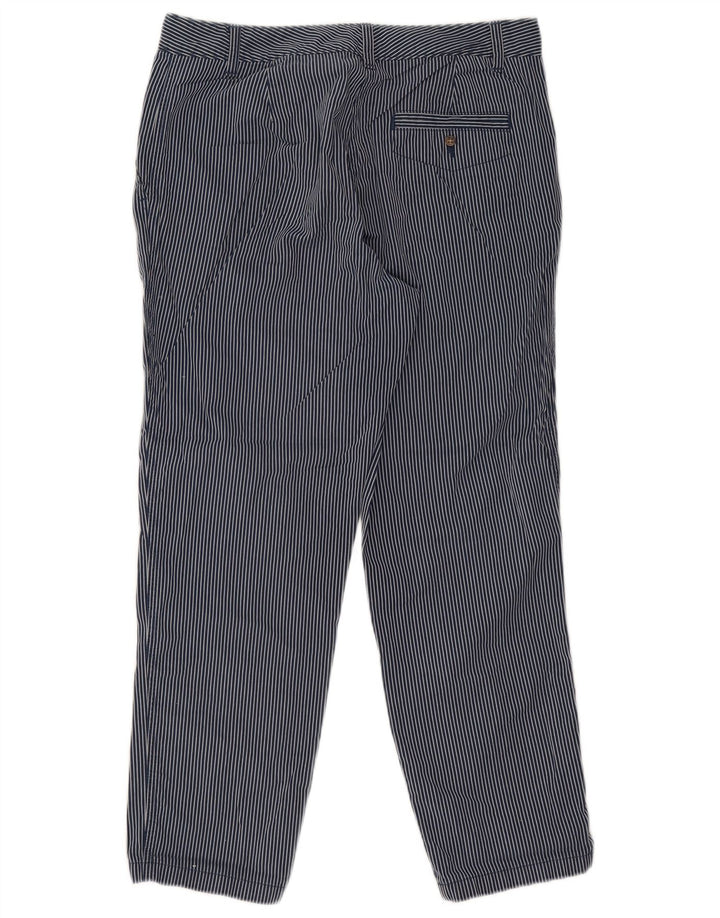 Marks & Spencer Womens Cropped Trousers UK 12 Medium W30 L26 Navy Blue