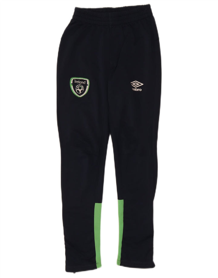 UMBRO Boys Tracksuit Trousers 9-10 Years Small Navy Blue Colourblock