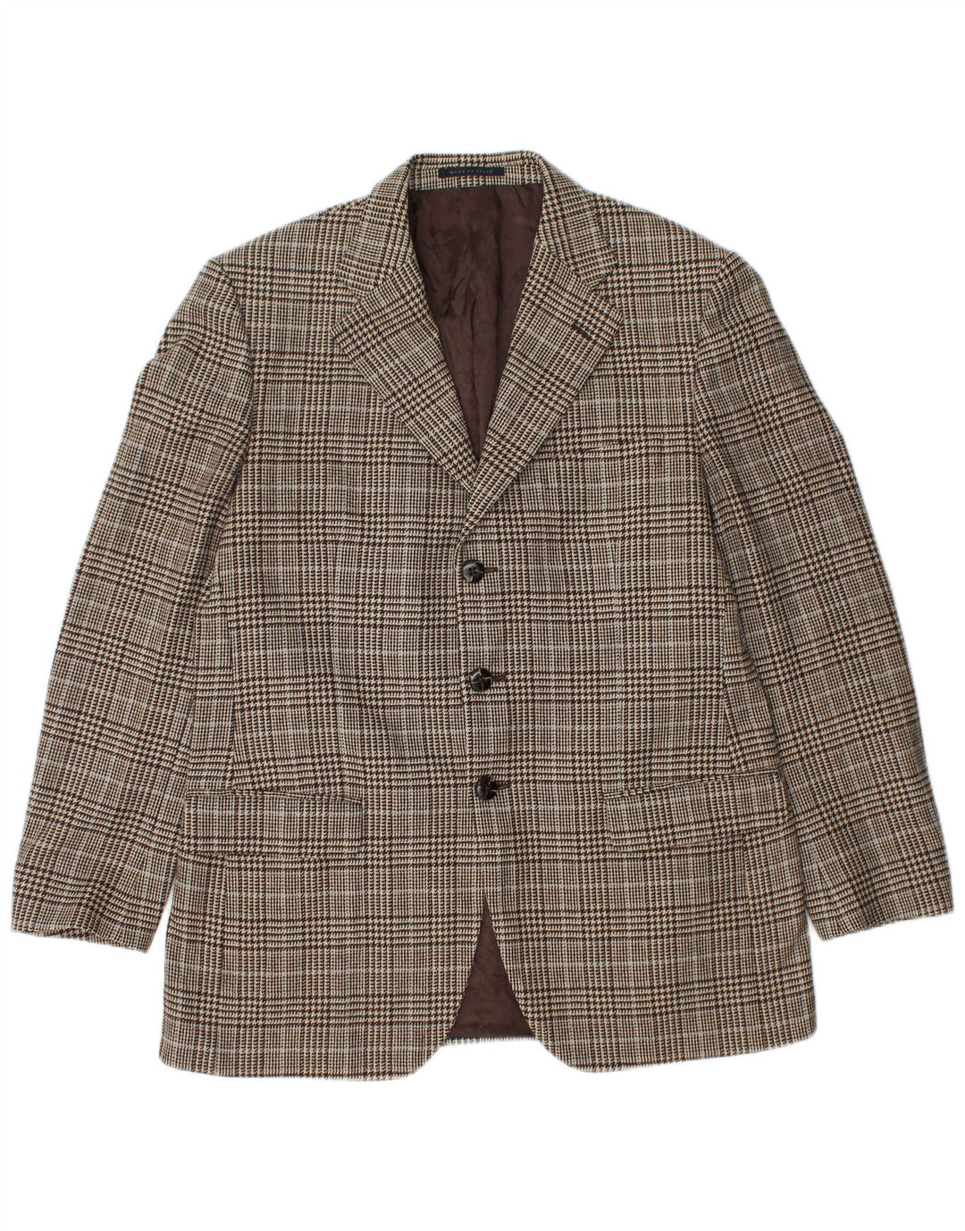 LUIGI BIANCHI MANTOVA Mens Blazer Jacket IT 50 Large Grey Houndstooth