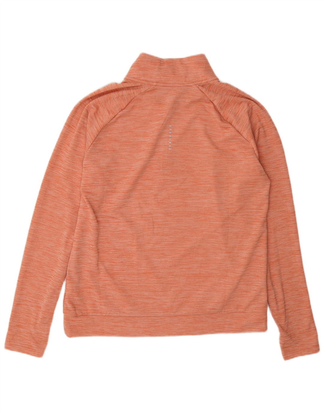 Nike Womens Dri Fit Zip Neck Sweatshirt Jumper UK 14 Medium Orange Flecked