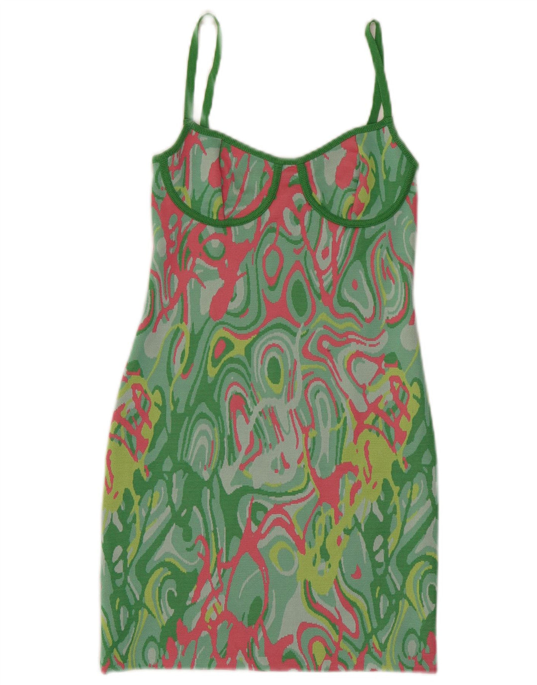 Zara Womens Abstract Pattern Sheath Dress UK 8 Small Multicoloured
