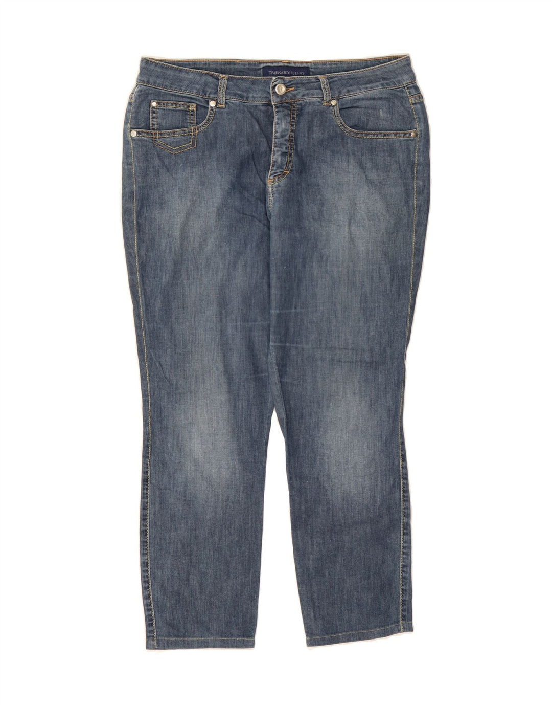TRUSSARDI Womens Cropped Jeans W31 L25 Blue Cotton Vintage Trussardi and Second-Hand Trussardi from Messina Hembry 