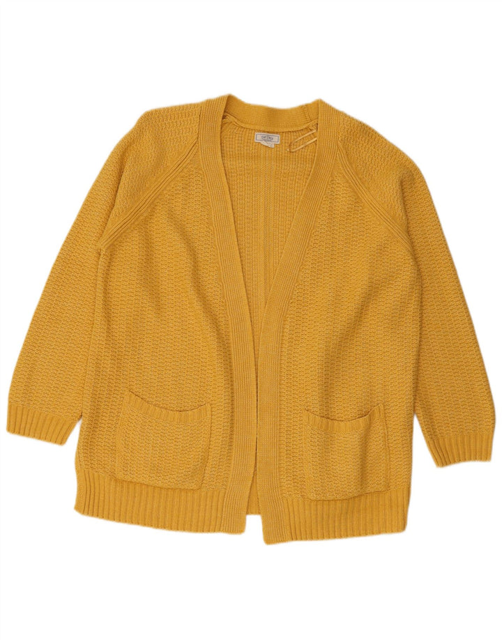 Fat Face Womens Open Cardigan Sweater UK 12 Medium  Yellow Acrylic