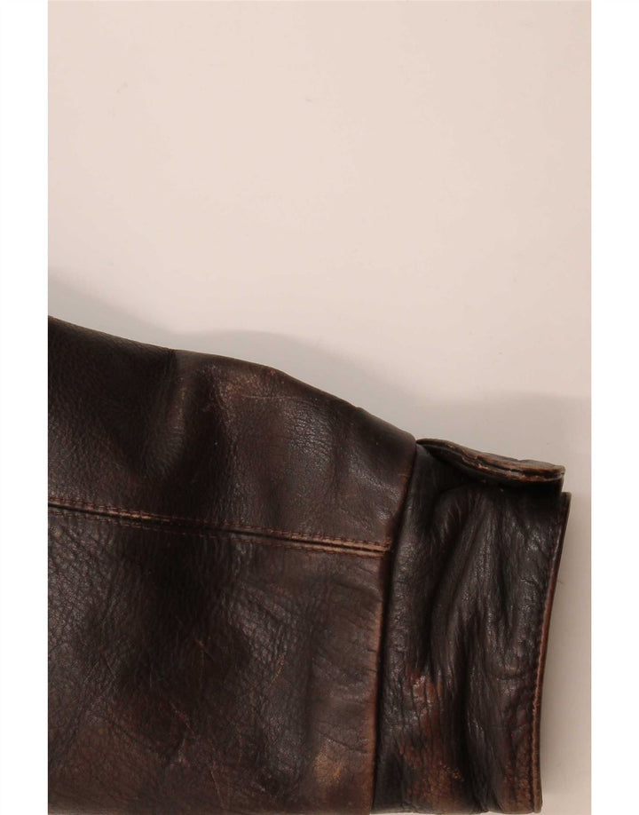 Vintage Mens Leather Jacket IT 48 Medium Brown