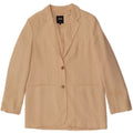 Zara Womens 2 Button Oversized Blazer Jacket UK 10 Small Beige Polyester