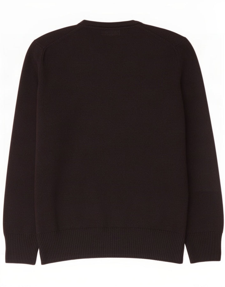 Zara Mens V-Neck Jumper Sweater Medium Black