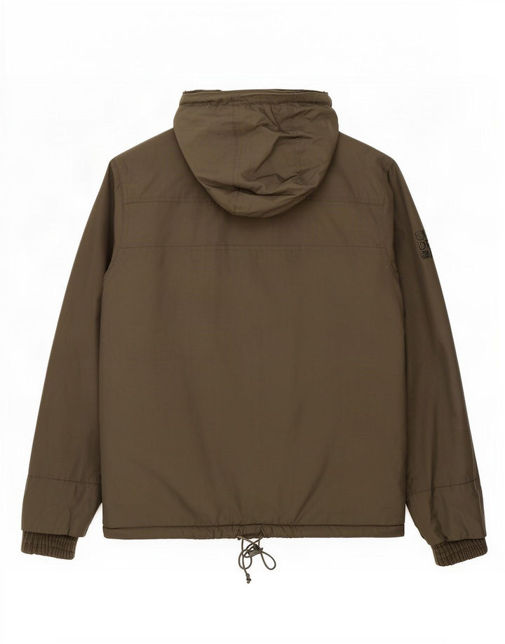 Superdry Mens Windcheater Hooded Windbreaker Jacket UK 40 Large Khaki