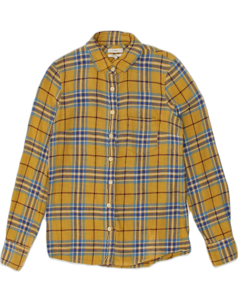 J. CREW Womens Flannel Shirt US 2 XS Yellow Check Cotton | Vintage J. Crew | Thrift | Second-Hand J. Crew | Used Clothing | Messina Hembry 