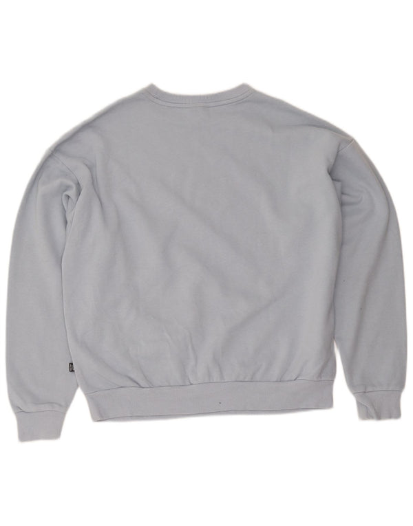 Puma Womens Graphic Relaxed Fit Sweatshirt Jumper UK 14 Large Blue Cotton