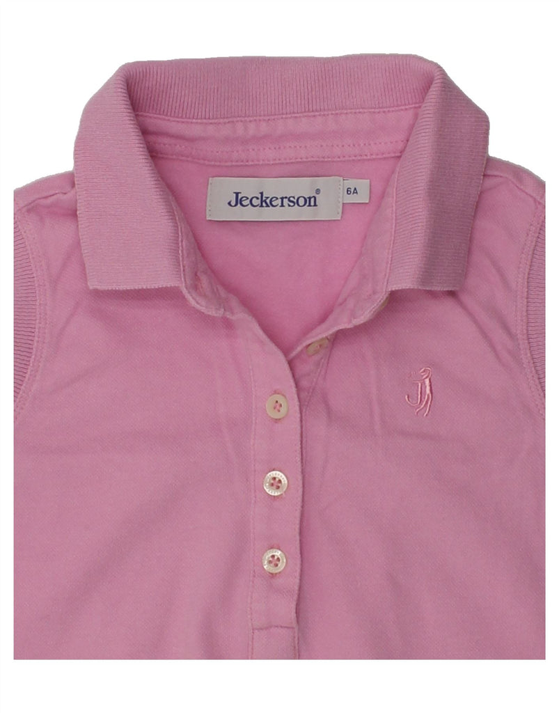 JECKERSON Girls Sleeveless Polo Shirt 5-6 Years Pink Cotton | Vintage Jeckerson | Thrift | Second-Hand Jeckerson | Used Clothing | Messina Hembry 