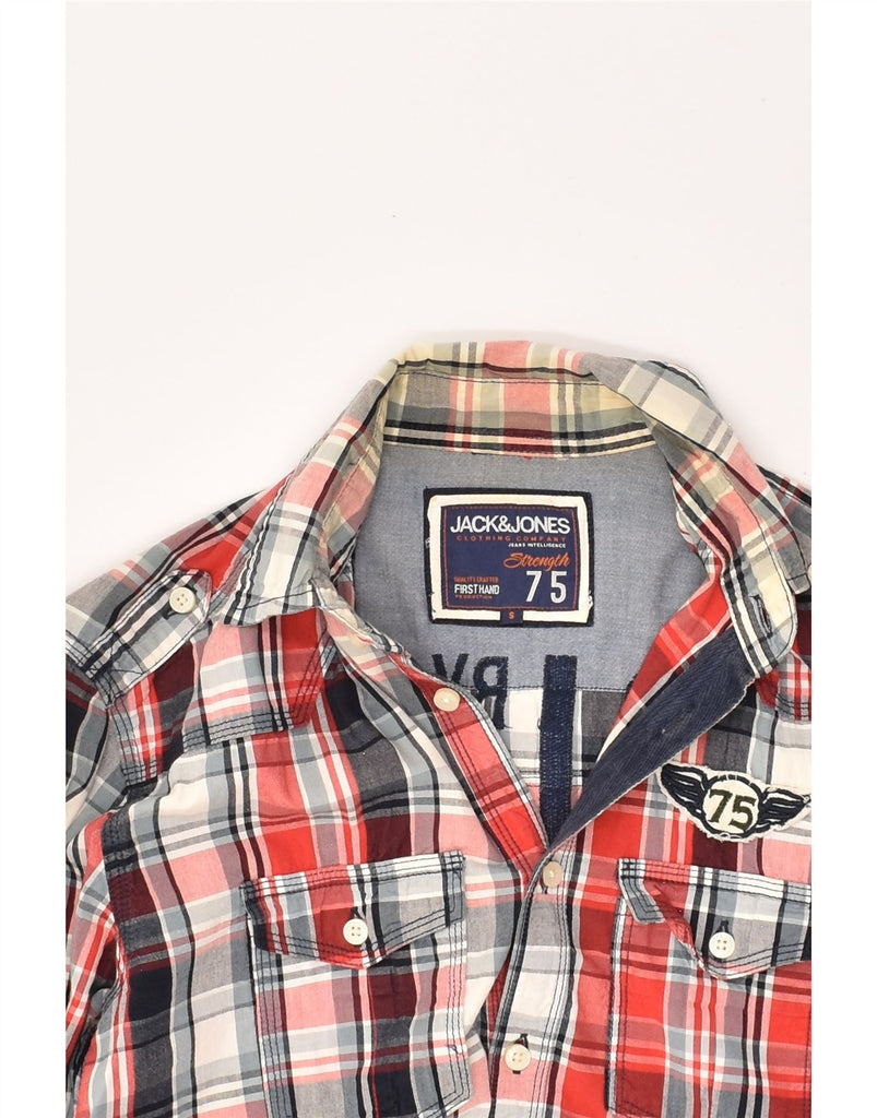 JACK & JONES Mens Graphic Shirt Small Red Check Cotton | Vintage Jack & Jones | Thrift | Second-Hand Jack & Jones | Used Clothing | Messina Hembry 