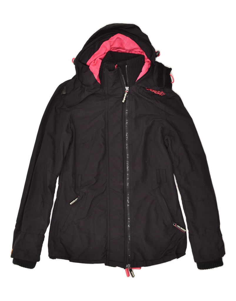 SUPERDRY Womens Windmac Hooded Windbreaker Jacket UK 6 XS Black | Vintage Superdry | Thrift | Second-Hand Superdry | Used Clothing | Messina Hembry 