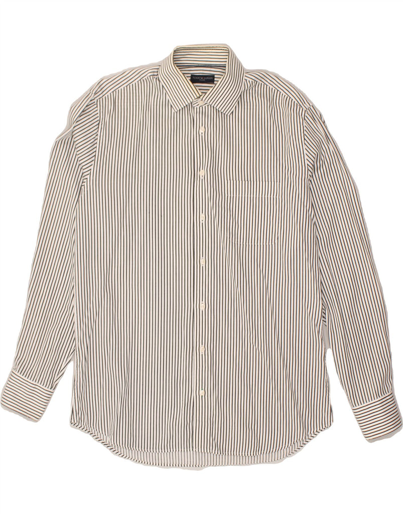 TOMMY HILFIGER Mens Tailored Shirt Size 39 15 1/2 Medium Grey Pinstripe | Vintage Tommy Hilfiger | Thrift | Second-Hand Tommy Hilfiger | Used Clothing | Messina Hembry 