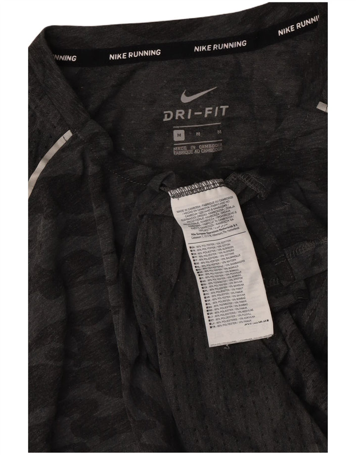 Nike Mens Dri Fit T-Shirt Top Medium Grey Camouflage Polyester