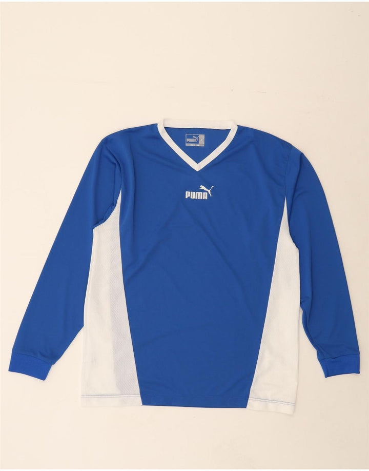 PUMA Mens Top Long Sleeve XL Blue Colourblock Polyester Vintage Puma and Second-Hand Puma from Messina Hembry 