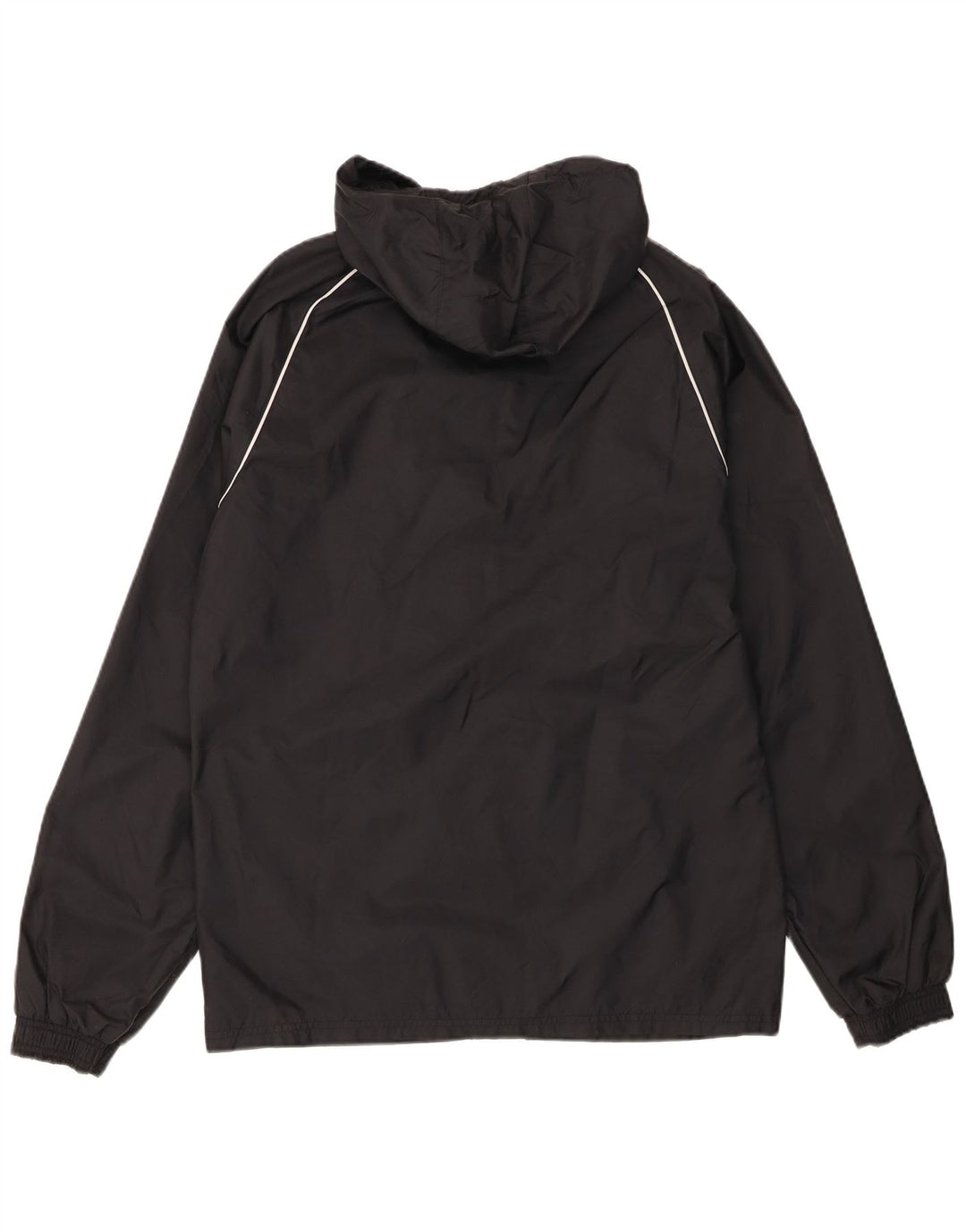 Adidas Mens Hooded Rain Jacket UK 36 Small Black Nylon
