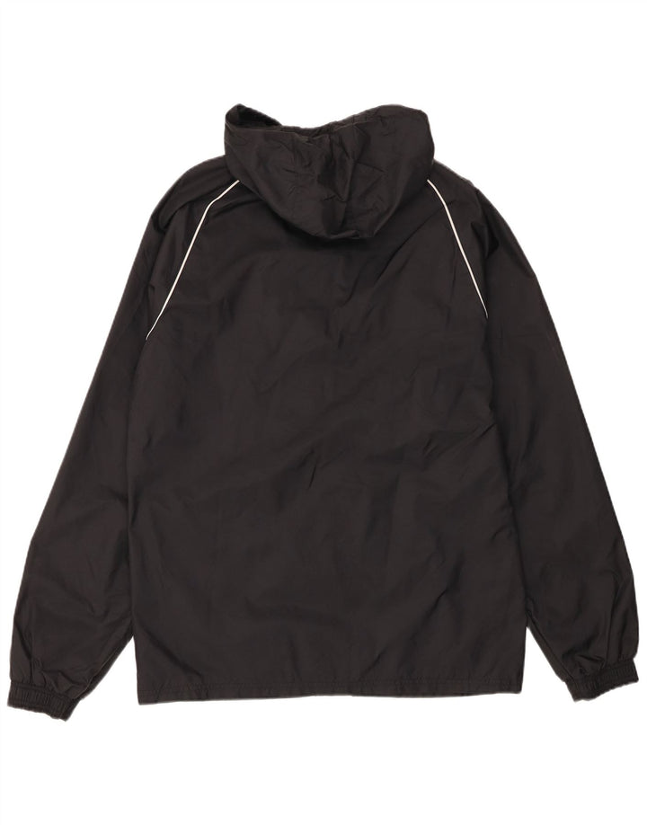 Adidas Mens Hooded Rain Jacket UK 36 Small Black Nylon
