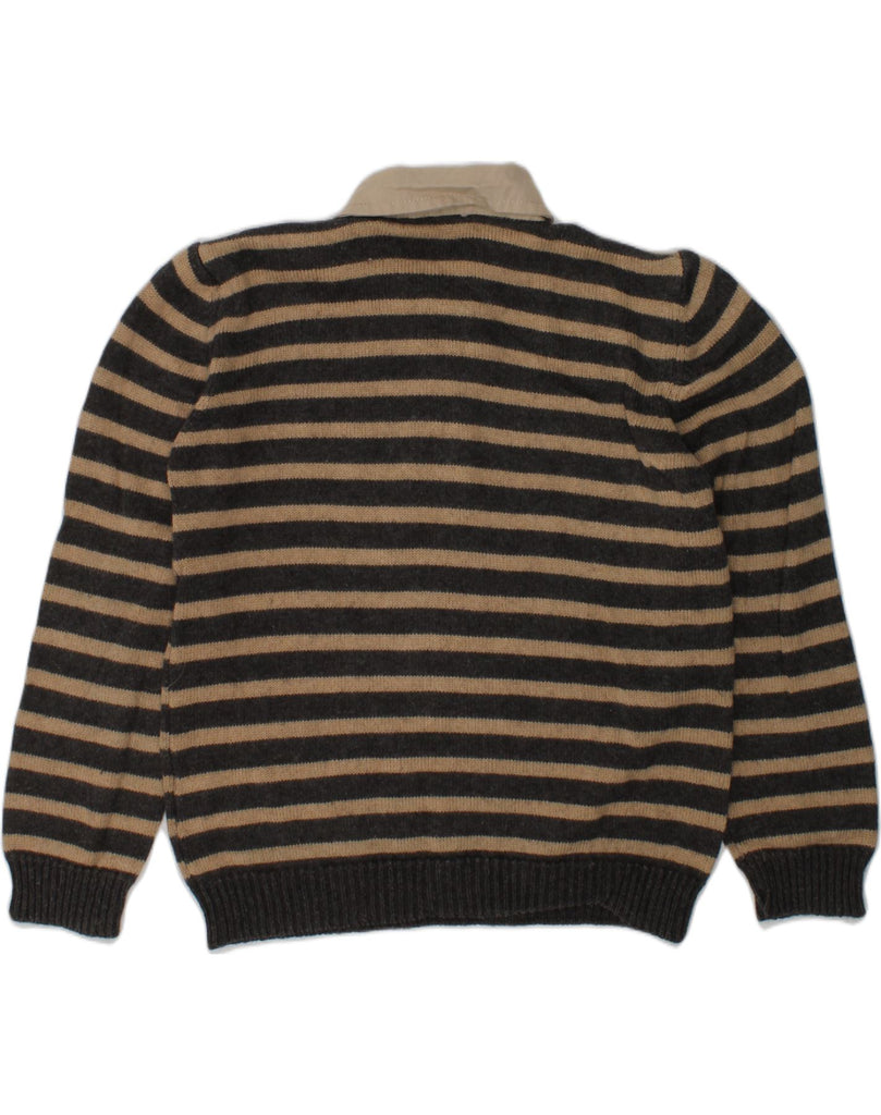 CALVIN KLEIN Boys Polo Neck Jumper Sweater 5-6 Years Black Striped Acrylic | Vintage Calvin Klein | Thrift | Second-Hand Calvin Klein | Used Clothing | Messina Hembry 