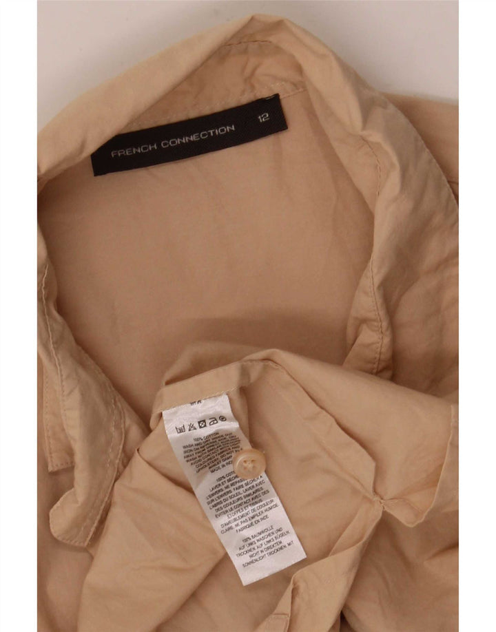 French Connection Womens 3/4 Sleeve Pullover Shirt UK 12 Medium Beige
