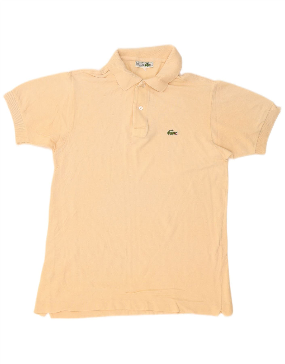 Lacoste Mens Polo Shirt Size 4 Medium Beige Cotton