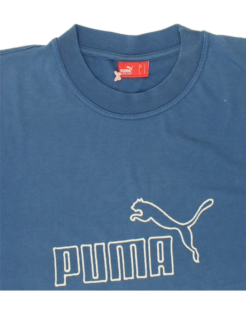 PUMA Mens Graphic T-Shirt Top Large Blue Vintage Puma and Second-Hand Puma from Messina Hembry 