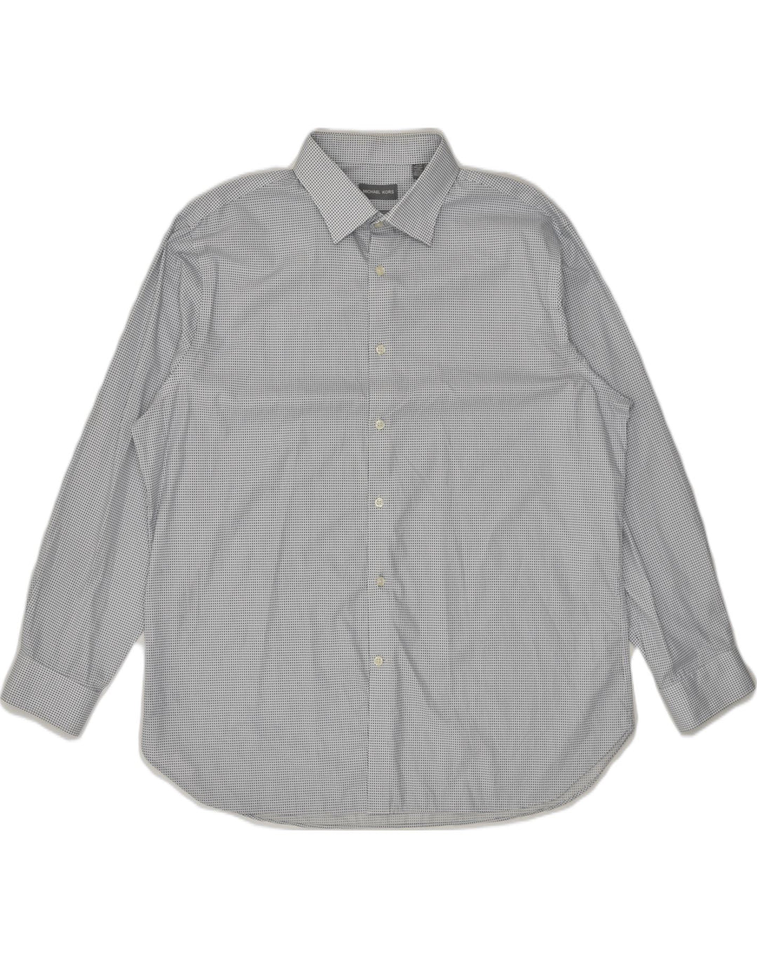 MICHAEL KORS Mens Slim Fit Shirt Size 17 1/2 XL Grey Check Cotton | Vintage Michael Kors | Thrift | Second-Hand Michael Kors | Used Clothing | Messina Hembry 